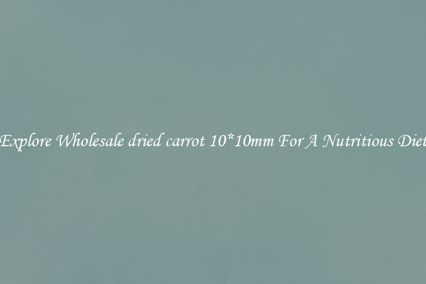 Explore Wholesale dried carrot 10*10mm For A Nutritious Diet