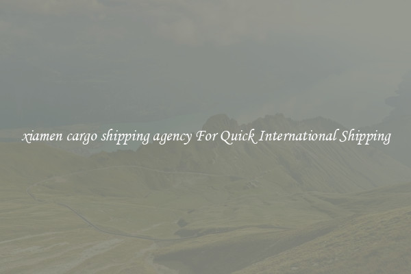 xiamen cargo shipping agency For Quick International Shipping