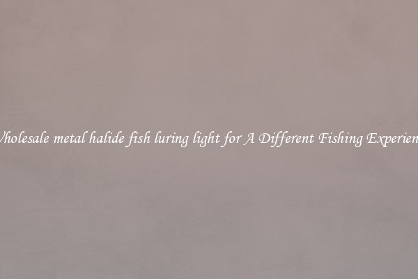 Wholesale metal halide fish luring light for A Different Fishing Experience