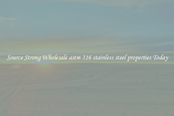 Source Strong Wholesale astm 316 stainless steel properties Today