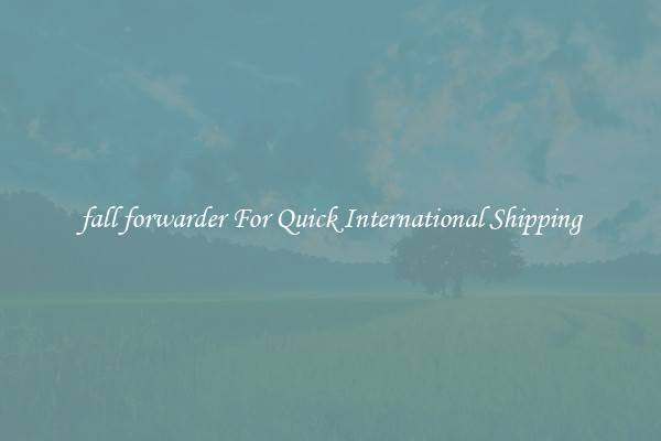 fall forwarder For Quick International Shipping
