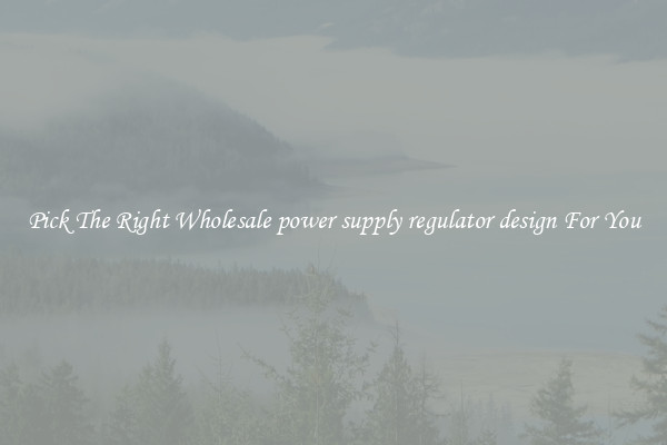 Pick The Right Wholesale power supply regulator design For You