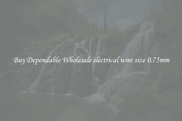 Buy Dependable Wholesale electrical wire size 0.75mm