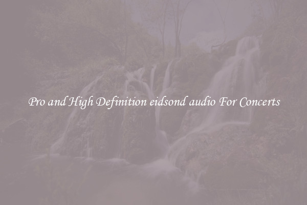 Pro and High Definition eidsond audio For Concerts