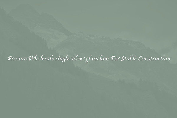 Procure Wholesale single silver glass low For Stable Construction