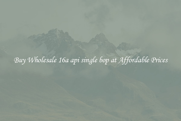 Buy Wholesale 16a api single bop at Affordable Prices
