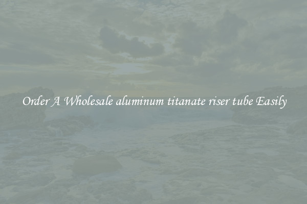 Order A Wholesale aluminum titanate riser tube Easily